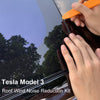 ROCCS Tesla Model 3 Roof Wind Noise Reduction Kit, Windshield Guard Noise Lowering Dampening Quiet Seal [Upgraded]