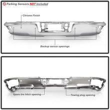 ACANII - For 2014-2018 Chevy Silverado/GMC Sierra 1500 Chrome Rear Step Bumper Face Bar w/Sensor Holes & w/Corner Holds