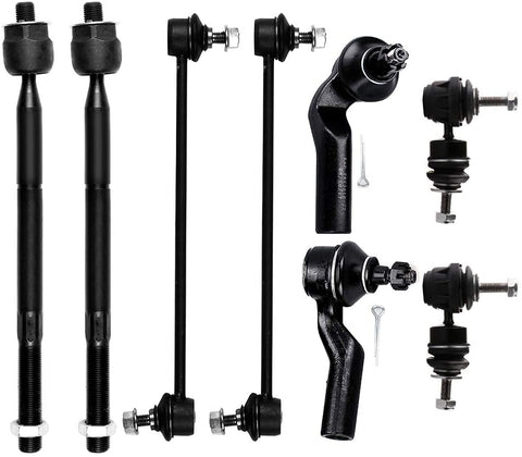 INEEDUP NEW 8 Set of Inner Tie Rod Ends Outer Tie Rod Ends Front Sway Bar End Links Rear Sway Bar End Links Compatible with for 2004-2009 for Mazda 3 2006-2014 for Mazda 5