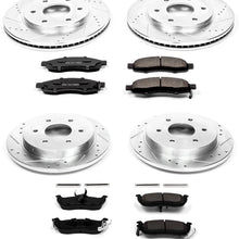 Power Stop K2443 Front & Rear Brake Kit with Drilled/Slotted Brake Rotors and Z23 Evolution Ceramic Brake Pads