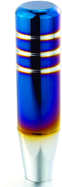 Arenbel Long Gear Stick Shift Knob Aluminum Alloy Lever Shifting Shifter fit Most Manual Automatic Cars, Blue(Gold) Two Ring