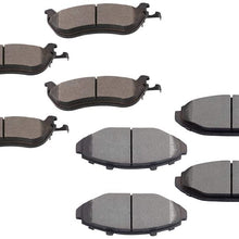 Ineedup Ceramic Brakes Pads Front Rear fit for 1998-2002 Ford Crown Victoria, 1998-2002 Lincoln Town Car, 1998-2002 Mercury Grand Marquis