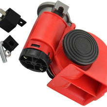 JDMSPEED New Nautilus Super Loud 12v Red Twin Auto Machine Air Horn 139dB Universal ATV