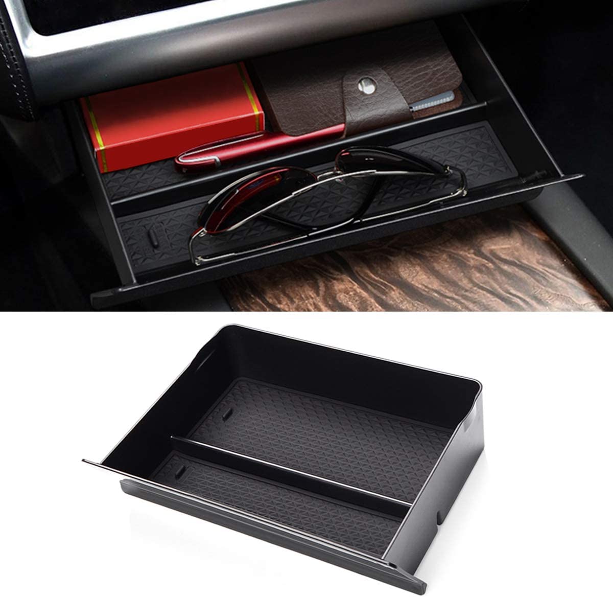 Jaronx for Tesla Model S/Model X Cubby Drawer,Center Console Organizer Storage Box for Tesla Model S/Model X (2012-2019 2020)