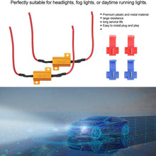 Terisass 2 Pcs Car LED Anti Hyper Flash No Error Wirewound Load Resistor 25W 25Ω Plug Load Resistor Connector