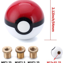 Pokeball Gear Shift Knob for 4 5 6 Speed 2.15 Inches for Most Car Models with Adapters