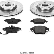 Power Stop K2963 Front Brake Kit with Drilled/Slotted Brake Rotors and Z23 Evolution Ceramic Brake Pads
