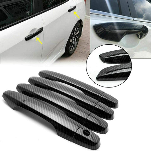 Overun Carbon Fiber Paint Door Side Handle Cover Overlay Designed for 2016-2020 Civic
