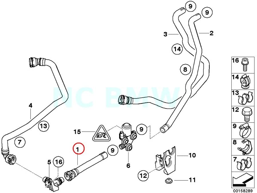 BMW Genuine Water Hose Inlet 1