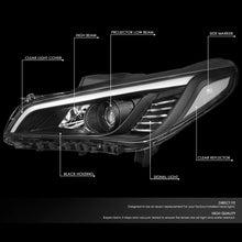 DNA MOTORING Black/Clear HL-OH-HSON15-BK-CL1 Factory Style Front Bumper Projector Headlight Lamp Set