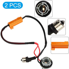 Qiilu 2pcs 1156/7506/P21W Load Resistor Connector, LED Turn Signal light Wire Wiring Harness