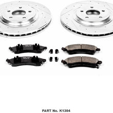 Power Stop K1304 Front Brake Kit with Drilled/Slotted Brake Rotors and Z23 Evolution Ceramic Brake Pads,Silver Zinc Plated