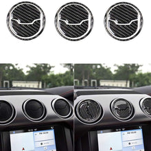 Ancher Carbon Fiber Mid Air Condition Vent Outlet Cover Trim Sticker Fit for Ford Mustang 2015 2016 2017