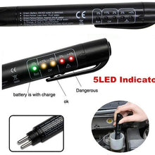 no logo Electric Tester for Car Brake Fluid Liquid Tester Pen with 5 LED Car Auto Vehicle Tools Diagnostic Tools Mini Brake Fluid Tester