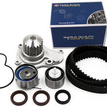 Timing Belt Kit Water Pump w/Gaskets Tensioner Fits 03-09 Chrysler PT Cruiser Sebring Votager and 03-07 Dodge Caravan Stratus and 02-06 Jeep Liberty Wrangler 2.4L L4 DOHC 16V