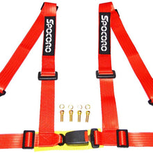 Spocoro SB-0204RD-BK-1 4 Point Racing Safety Harness Buckle with 2" Straps,Red (Pack of 1)
