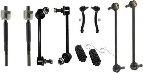 Detroit Axle - 10PC Front & Rear Sway Bar Links, Inner & Outer Tie Rods w/Rack Boots for 2007 2008 2009 2010 Acura MDX