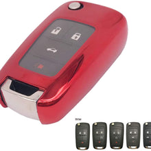 Horande Keyless Remote Holder Skin Protector Jaket TPU Key Fob Cover Case Fit for 2010 2012 2011 2014 Camaro Cruze Equinox Sonic Terrain Key Fob (Pink)