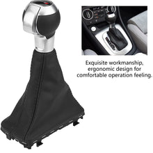 Keenso Car Gear Shift Stick Knob Gearstick Gaiter Boot Kit - Gear Shift Knob and Car Shift Knob Cover Black Leather for Audi A3 10-12