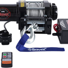 Bravex Electric 12V 3500lb/1591kg Single Line Waterproof Winch for UTV ATV Boat with Both Wireless Handheld Remote and Corded Control Recovery Winch
