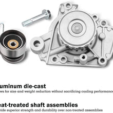 Timing Belt Kit with Water Pump Replacement for 2001-2005 Honda Civic DX EX GX HX LX Value Package (Sedan 4-Door, Coupe 2-Door, L4 1.7L D17A Engine)