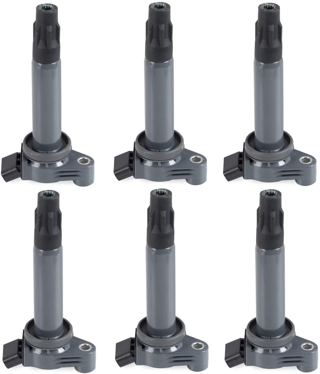 Pack of 6 Pcs Ignition Coils Replacement Compatible with Toyota Camry Sienna Highlander Solara Lexus ES330 RX330 RX400H 3.3L V6 Replace Part Number UF430 9091902246 610-58657 C1452 (Black) (Black)