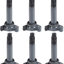 Pack of 6 Pcs Ignition Coils Replacement Compatible with Toyota Camry Sienna Highlander Solara Lexus ES330 RX330 RX400H 3.3L V6 Replace Part Number UF430 9091902246 610-58657 C1452 (Black) (Black)
