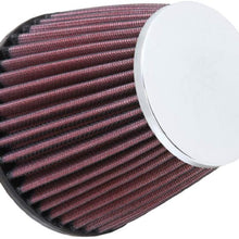 K&N Universal Clamp-On Filter: High Performance, Premium, Washable, Replacement Filter: Flange Diameter: 2.6875 In, Filter Height: 4.4375 In, Flange Length: 0.75 In, Shape: Round Tapered, RC-9650