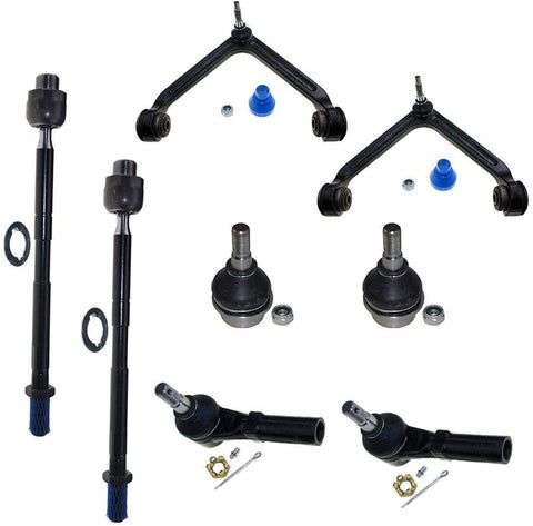 DLZ 8 Pcs Front Suspension Kit-2 Upper Control Arm & Ball Joint & bushing Assembly, 2 Lower Ball Joint, 2 Inner 2 Outer Tie Rod End Compatible with Dodge Ram 1500 2002 2003 2004 2005