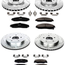 Power Stop K1418 Front & Rear Brake Kit with Drilled/Slotted Brake Rotors and Z23 Evolution Ceramic Brake Pads