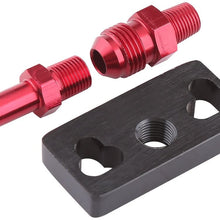 Qiilu 1/8 NPT Fuel Rail Pressure Regulator Adapter for Honda with Fittings