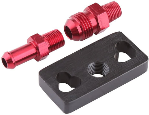 Qiilu 1/8 NPT Fuel Rail Pressure Regulator Adapter for Honda with Fittings