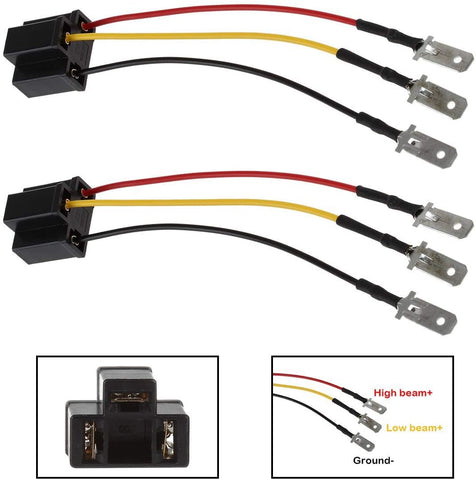 Partsam H4 9003 HB2 Wire Wiring Harness Sockets for 4