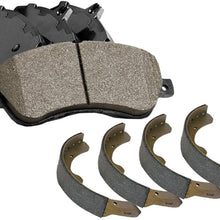 Front Rear Posi Ceramic Brake Pads and Shoes 2Set Compatible With 2010-2014 Honda Insight