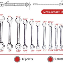 SPEEDWOX Mini Wrench Set Metric SAE Ignition Wrench Set Open End and Box End Standard Combination Wrench Spanner for Assembling Furniture Small Equipment Auto