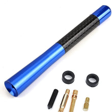 R&L Racing 5" Real Carbon Fiber Aluminum Short Antenna Polished Blue Universal Screws Base