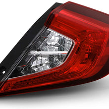 Fits 2016 2017 2018 2019 2020 Honda Civic 4-Door Sedan [US Built] Red Clear Tail Light Outer Passenger Right Replacement