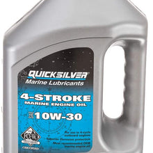 Quicksilver 8M0078617 4-Stroke Marine Engine Oil – for Outboard, Sterndrive & Inboard Engines – SAE 10W-30 Mineral – 1 Gallon