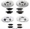 Power Stop K4092 Front & Rear Brake Kit with Drilled/Slotted Brake Rotors and Z23 Evolution Ceramic Brake Pads