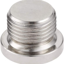 Aupoko O2 Oxygen Sensor Bung and Plug Kits, Stepped Weld Bungs, Universal Thread M18 x 1.5mm, Made by Premium Iron and Chromed(2 Bungs and 2 Plugs)