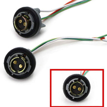 iJDMTOY (2) 1157 2057 2357 7528 Metal Socket/Base w/ Pigtail Wiring Harness Compatible With Turn Signal, Brake/Tail Lights or LED Bulbs Retrofit, etc