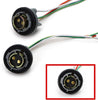 iJDMTOY (2) 1157 2057 2357 7528 Metal Socket/Base w/Pigtail Wiring Harness For Turn Signal, Brake/Tail Lights or LED Bulbs Retrofit, etc