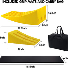 EAZY2HD Camper Leveler 2 Pack - RV Leveling Blocks, Includes Two Curved Levelers, Two Chocks, and Two Rubber Grip Mats, Heavy Duty Leveler Works for Camper