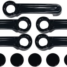MOEBULB 5x5 Plated 4 Door Pull Handle Cover & Tailgate Handle Cover for 2007-2017 Jeep Wrangler JK / 2008-2012 Jeep Liberty / 2007-2011 Dodge Nitro (Black)