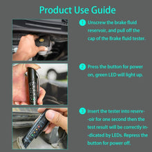 eOUTIL Brake Fluid Tester Pen, Hydraulic Fluid/Liquid/Oil Moisture Analyzer with 5 LED Indicators, Auto Brake Diagnostic Testing Tool for DOT3 DOT4 Brake Fluid