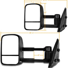 SCITOO Towing Mirrors fit for Chevy for GMC Exterior Accessories Mirrors fit 2007-2013 Silverado Sierra (07 New-Body Style) with Power Controlling (Main Mirror) Heated Manual Telescoping Folding