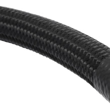 Mophorn AN8 Fuel Line Hose Kit BK Nylon Stainless Steel Braided Oil Line Hose NBR CPE Synthetic Rubber Gas Hose with Aluminum Hose End Fitting Adapter Set (16.4Ft Black)