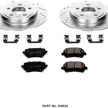 Power Stop K4624 Rear Brake Kit with Drilled/Slotted Brake Rotors and Z23 Evolution Ceramic Brake Pads