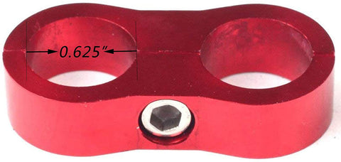 For AN10 AN-10 19mm Hose Separator Clamp Adapter Bracket Billet Oil Fuel Water Aluminium Red
