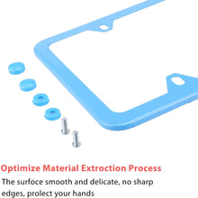 LivTee 4 Holes Stainless Steel License Plate Frames, 2 PCS Car Licence Plate Covers Slim Design with Bolts Washer Caps for US Vehicles, Blue